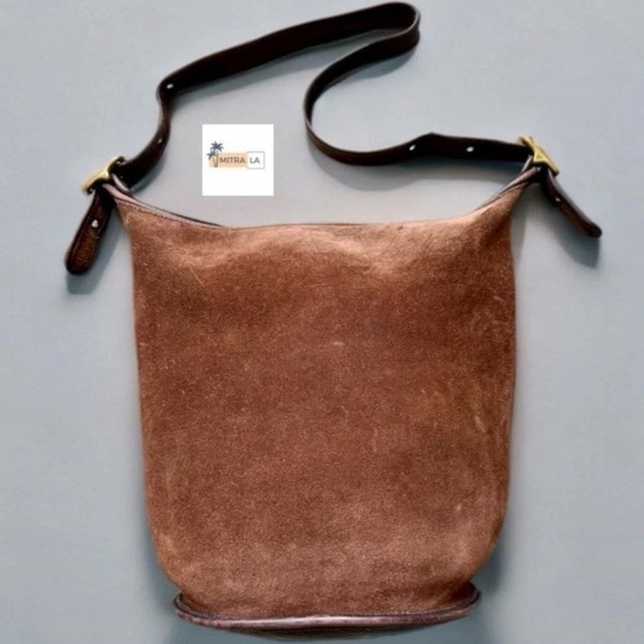 Coach Handbags - Vintage Coach Brown Mahogany Suede Berkeley XL Duffle Sac